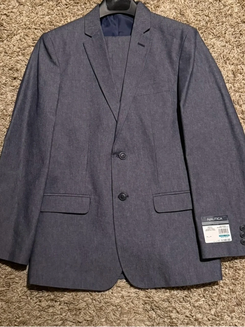 Nautica Boys Blue Suit Set Blazer Pants Formal Wedding NWT Size 16 Teen Suit